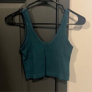 Urban Outfitters Teal Ribbed Tank Top
